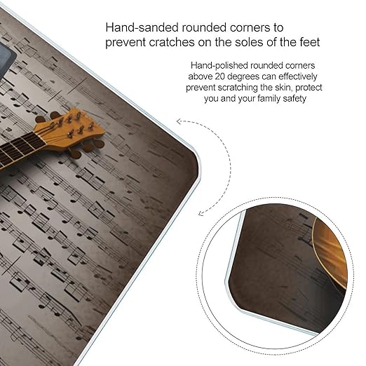 Note Guitar Bathroom Scale Large LCD Backlight Display Digital Scale Rounded Corners Body Scales Automatic Power On/Off Bathroom Scales for Home Bedrooms