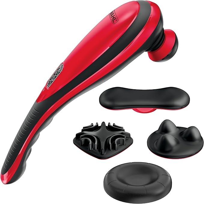 Wahl Cordless Lithium Ion Deep Tissue + Percussion Massager for Neck and Shoulder Pain Massage Tool with 5 Modes &amp Attachments That Provide Joint and Sciatica Pain Relief FSA Eligible – 3025692