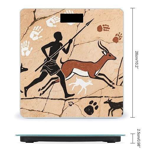 Ethnic Tribe Scale for Body Weight Sturdy Tempered Glass Weighing Scales with LCD Display Accurate Digital Bathroom Scale Convenient Body Fat Smart Scales Easy Read