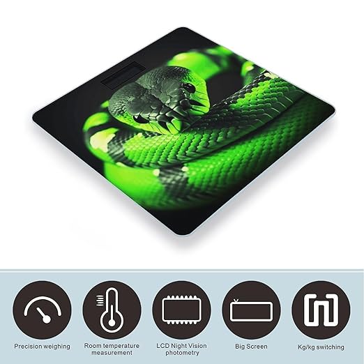 3D Snake Bathroom Scale Large LCD Backlight Display Digital Scale Rounded Corners Body Scales Automatic Power On/Off Bathroom Scales for Home Bedrooms