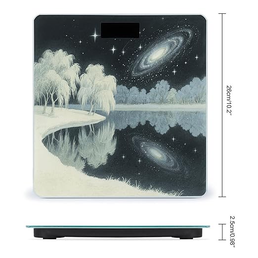 Galaxy Starry Night Weight Scale Large Bathroom Scales Digital Weight with Bright LED Display Non Slip Automatic Weighing Scale Fashion Weighing Machine for Body