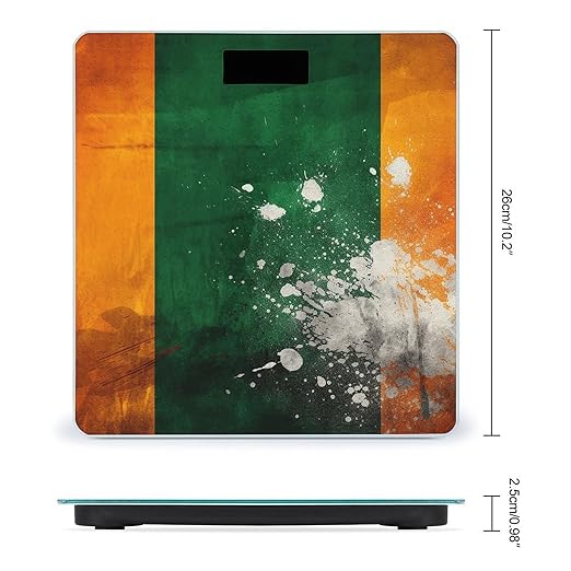 Orange and Green Pattern Smart Scale for Body Weight Accurate Bathroom Scale with LED Display Digital Weight Scales Weighing Machine High Precision Scales for Bath Home