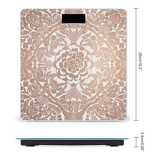 Rose Gold Wallpaper Scale for Body Weight Accurate Digital Bathroom Scale Toughened Glass High Precision Scales Smart Weight Scales with Large LCD Backlight Display Weighing Machine