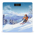 Winter Skiing Bathroom Scale Large LCD Backlight Display Digital Scale Rounded Corners Body Scales Automatic Power On/Off Bathroom Scales for Home Bedrooms