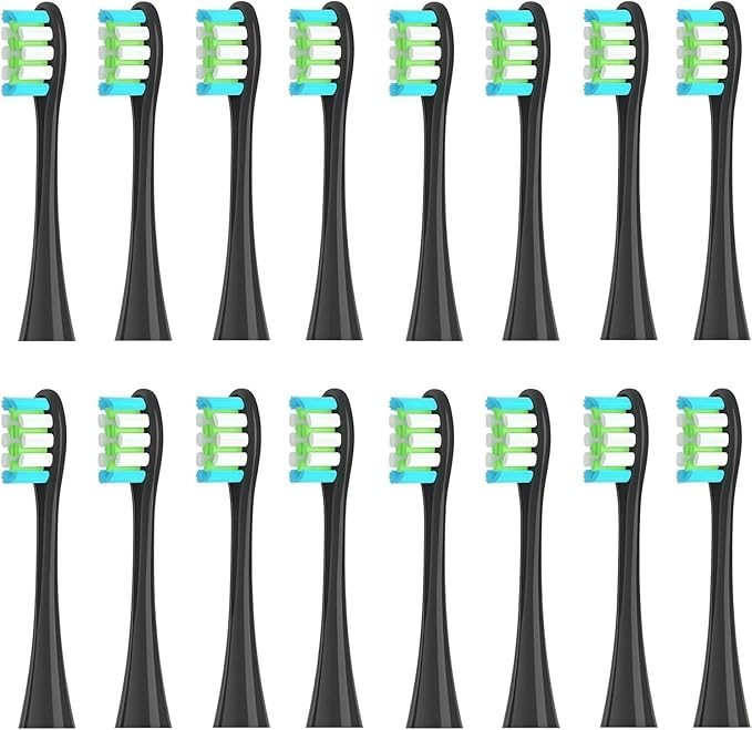 Replacement Brush Heads Compatible with Oclean Sonic X/X Pro/ Z1/ SE / F1 / One / PW01/03/05/07/09 P5 Electric Toothbrush Heads(16 Black)
