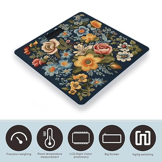 Flowers of Different Sizes Scale for Body Weight Digital Bathroom Scale Accurate Smart Weight Scales with Large Display Weighing Machine High Precision Scales