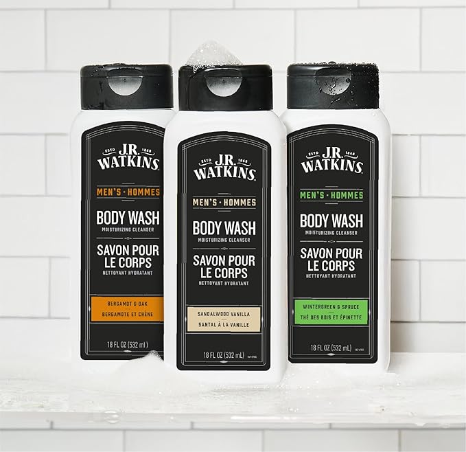J.R. Watkins Body Wash Men's Bergamot &amp Oak 18 fl oz 2 Pack