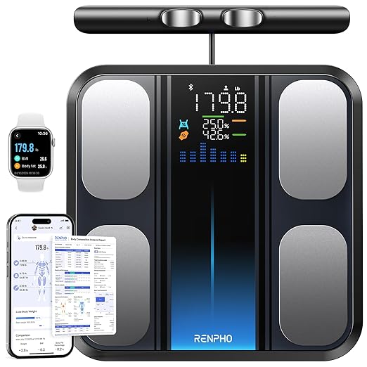 RENPHO Smart Scale for Body Weight FSA&ampHSA Eligible Digital Bathroom Scale BMI Weighing Bluetooth Body Fat Scale Body Composition Monitor Health Analyzer with Smartphone App