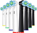 8 Pack Replacement Toothbrush Heads Compatible with Oral B Pro 1000 Electric Toothbrush Brush Heads Refill for Smart 1500 Cross/Floss/Sensitive/7000/5000 Black/White