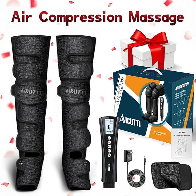 Air Compression Leg &amp Foot Massager with Heat – Relief for Circulation Fatigue &amp Tension – Relaxing Gifts for Dad Mom Men &amp Women – Ideal for Father’s Day Mother’s Day Christmas &amp