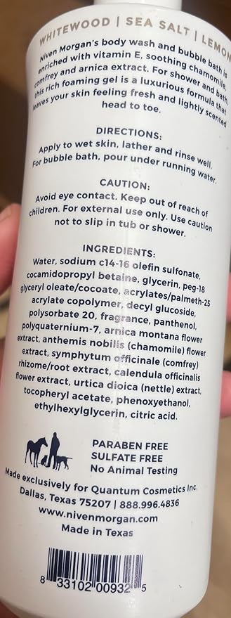 Niven Morgan Whitewood &amp Sea Salt Body Wash
