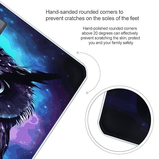 Purple Owl Scale for Body Weight Sturdy Tempered Glass Weighing Scales with LCD Display Accurate Digital Bathroom Scale Convenient Body Fat Smart Scales 400lb