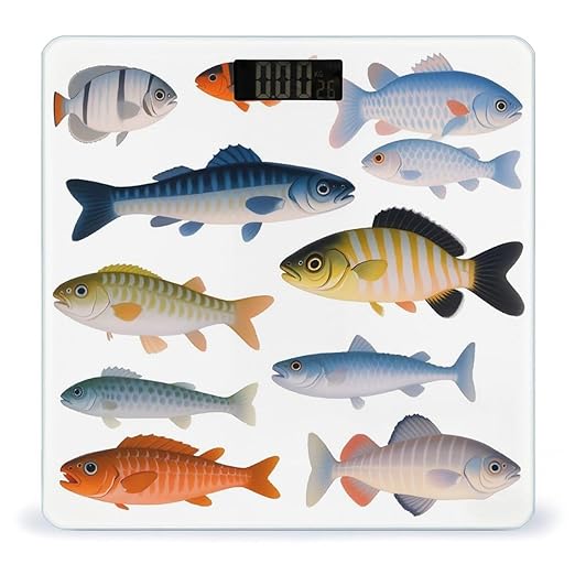 Different Fish Smart Scale for Body Weight Accurate Bathroom Scale with LED Display Digital Weight Scales Weighing Machine High Precision Scales for Bath Home
