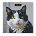 Black and White Cats Scale for Body Weight Accurate Digital Bathroom Scale Toughened Glass High Precision Scales Smart Weight Scales with Large LCD Backlight Display Weighing Machine