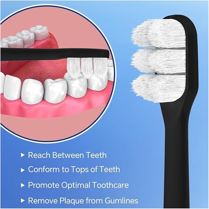 8 Pcs Compatible for Toothbrush Replacement Brush Heads Refills for 4100 4300(Black-8 Pcs)