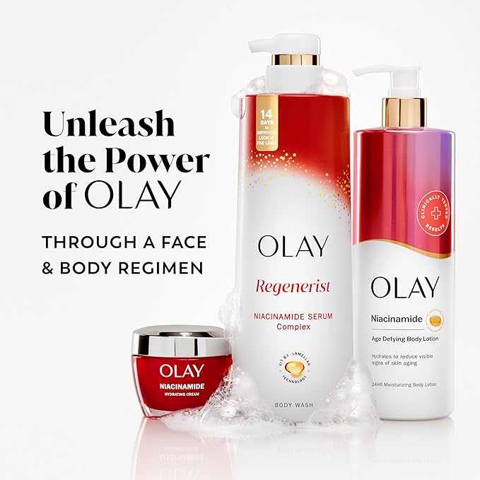 Olay Body Wash for Women Regenerist Smoothing Niacinamide Serum Complex Renews Moisture Free of Parabens &amp Phthalates Vitamin B3 Lameller Technology For All Skin Types 20 fl oz (Pack of 4)