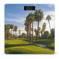 Palm Tree Golf Course Scale for Body Weight Anti-Slip Tempered Glass Digital Bathroom Scales Clear LCD Display Weighing Scale Safe Rounded Corners Smart Scales