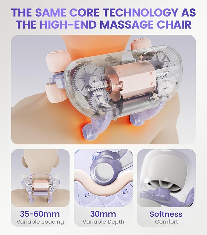 Electric Massage PillowDesigned for Neck Massage with red Light Heating Function relieves Neck Pain and Headache.