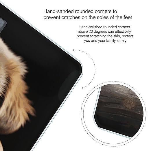 Puppies Dog Bathroom Scale for Body Weight Bathroom Weighing Scale with Backlit LCD Display Highly Accurate Measures Weight Up to 180kg
