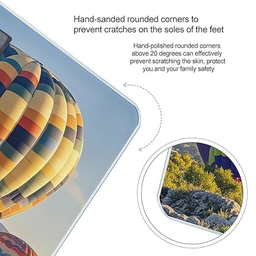 Hot Air Balloons Scale for Body Weight Digital Bathroom Scale Toughened Glass High Precision Scales for Body Weight with Large LCD Backlight Display Weight Scales