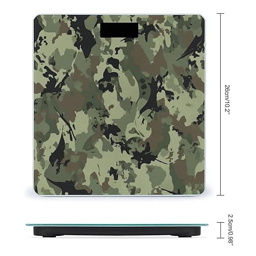 Smart Scale for Body Weight Digital Bathroom Weighing Scale Energy Saving Scale Cool Green Camo Army Camouflage