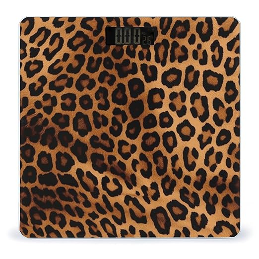 Digital Bathroom Scale for Body Weight Scale with Bright LCD Display High Accuracy Step-On Technology Auto On/Off Cool Cheetah Leopard Digital Scales 400 Lbs /180kg
