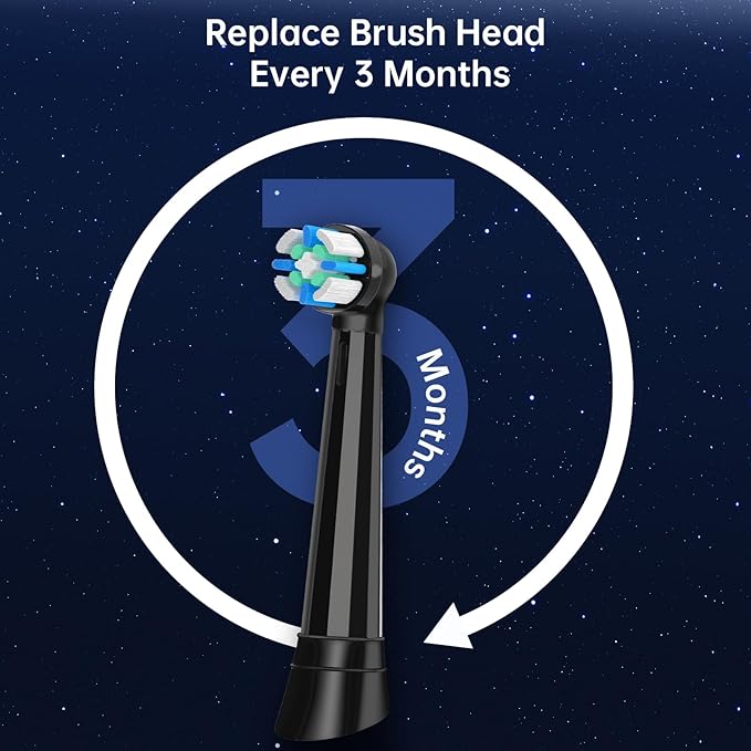 8 Pcs IO Replacement Heads Compatible with Oral B IO 2/3/4/5/6/7/8/9/10/Deep Clean Series Electric Toothbrushs Toothbrush Heads with Medium Bristles Compatible with Oral B IO (Black/White)
