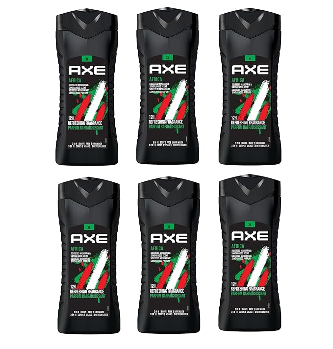 Axe Body Wash Africa - 13.5 Fl Oz / 400 mL X 6 Pack Made in Germany
