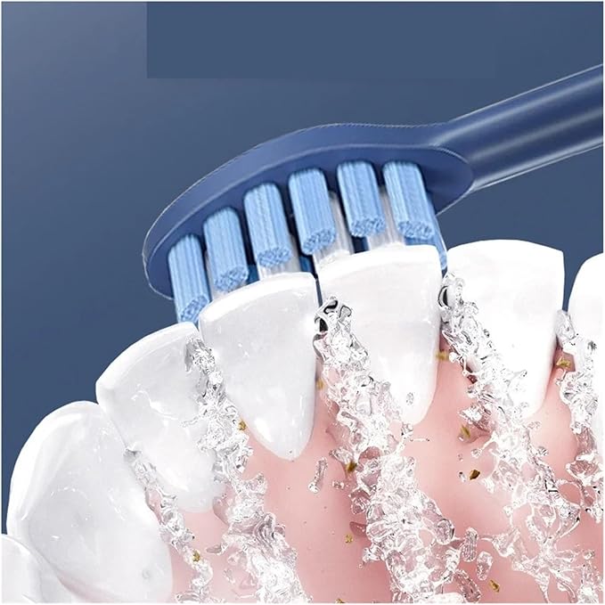 Compatible for FLYCO FT7105/FT7106/FT7108/FT7205/TH01 Electric Toothbrush Replacement Heads Soft Bristle Nozzles4-16pcs(4 Deep Blue)