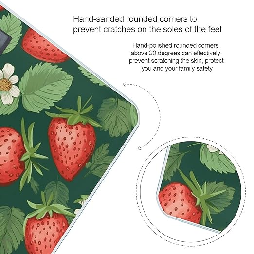 Fresh Strawberries and Leaves Scale for Body Weight Sturdy Tempered Glass Weighing Scales with LCD Display Accurate Digital Bathroom Scale Convenient Body Fat Smart Scales 400lb
