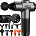 TOLOCO Massage Gun Deep Tissue Back Massage for Athletes for Pain Relief Percussion Massager with 10 Massages Heads &amp Silent Brushless Motor Valentines Day Gifts for Him Her Grey