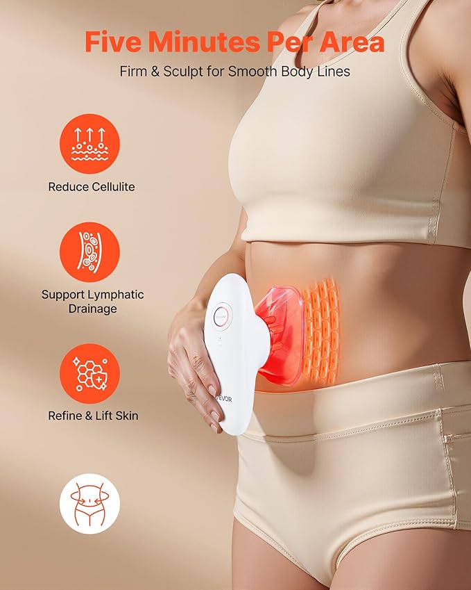 VEVOR Body Sculpting Machine 3-in-1 Electric Cellulite Massager with 3 Adjustable Functional Modes Skin Tightening Cupping Therapy Tool with 60 Min Wireless Use for Back Belly Waist Arms Legs