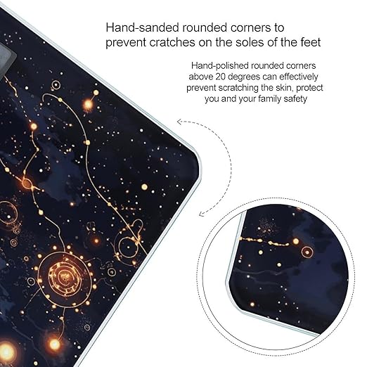 Star Constellation Map Scale with LCD Easy-to-Read Anti-Slip Weight Digital Bathroom Scale Precision Weighing Scales Sturdy Tempered Glass Body Weight Scales for Daily Use