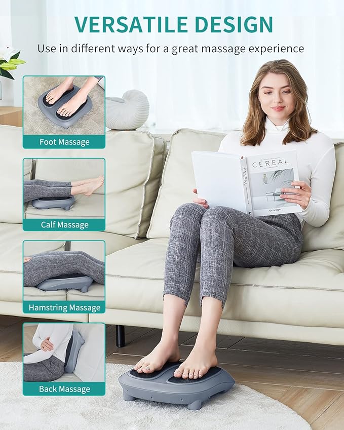 Nekteck Shiatsu Neck and Back Massager with Soothing Heat and Storage Bag Shiatsu Foot Massager