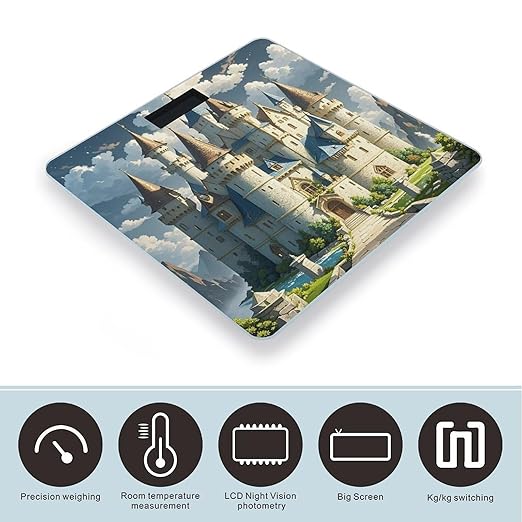 Fairytale Castle Scale for Body Weight Smart Scales Digital Bathroom Scale High Precision Weighing Scales with Large Display Weighing Machine for People