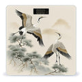 Two Japanese Cranes Flying Traditional Painting Scale for Body Weight Digital Bathroom Scale Accurate Smart Weight Scales with Large Display Weighing Machine High Precision Scales