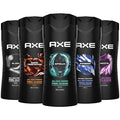 AXE Men's 3-in-1 Face Body Wash &amp Shampoo Variety 5-Pack (Apollo Dark Temptation Black Excite Phoenix) 12 Hour Invigorating Scents 16 Fl Oz Each