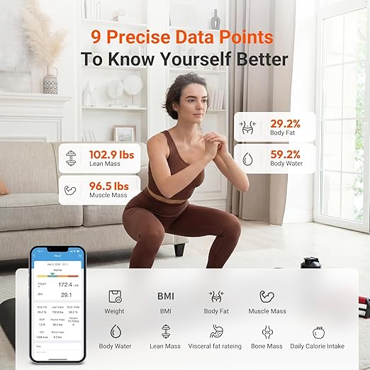 iHealth Nexus Smart Scale for Body Weight Bluetooth Digital Bathroom Scale Body Fat and Muscle Body Composition Monitor Health Analyzer for BMI Compatible for iOS &amp Android Accurate to 0.1lb-Whi