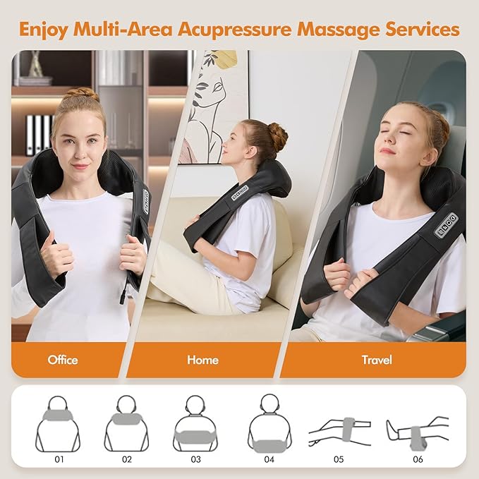 Neck and Shoulder Massager for Shoulder Massage and Neck Massage Shiatsu Neck Massager with Heat Shiatsu Back Massager for Office &amp Home Use Birthday Gifts for Him Her (Parents/Friends)