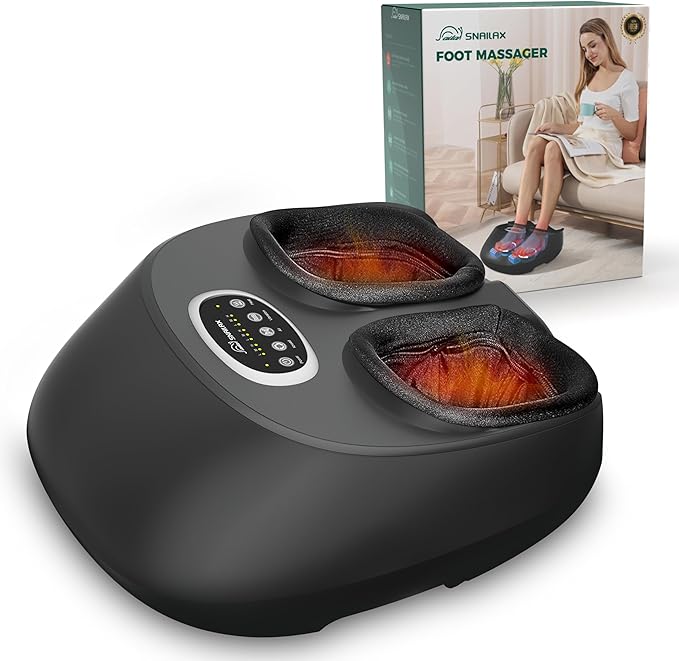 Snailax Shiatsu Foot Massager Machine with Soothing Heat Deep Kneading Air Compression Improve Blood Circulation and Foot WellnessRelax for Home or Office Use