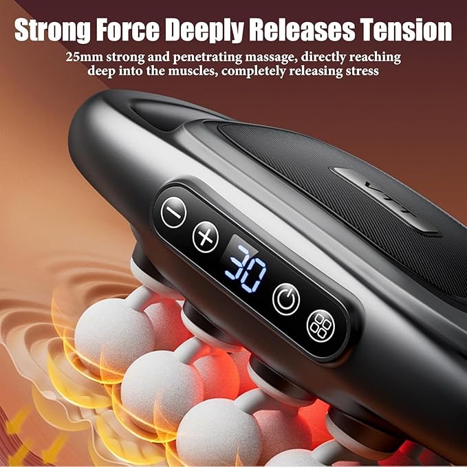 16-Head Massage Gun Deep Tissue Back Massager Gun for Pain Relief Deep Tissue with 9 Massage Modes &amp 30 Speeds Percussion Electric Massage Tool for Back Shoulders Legs Foot Body Muscle