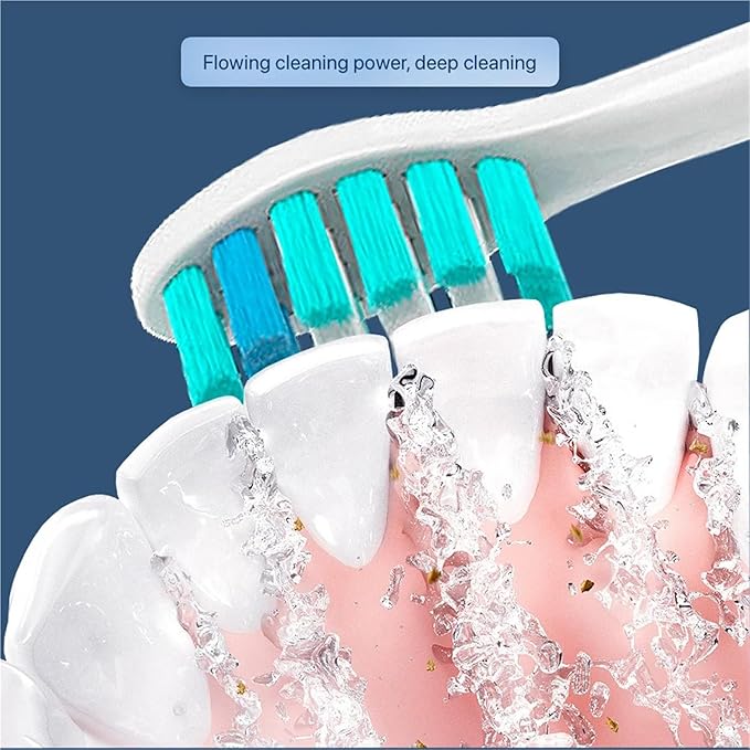 for Sonicool Electric Toothbrush Head 051B Cleaning Replacement Bristle Brush Heads Nozzles4/8/16pcs(8PCS White)