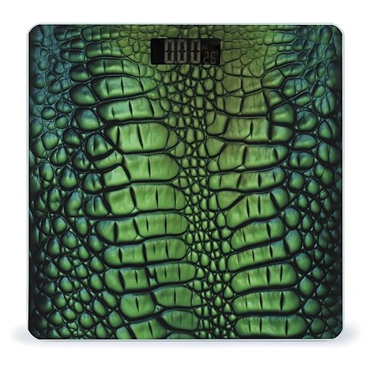 Alligator Skin Bathroom Scale Large LCD Backlight Display Digital Scale Rounded Corners Body Scales Automatic Power On/Off Bathroom Scales for Home Bedrooms