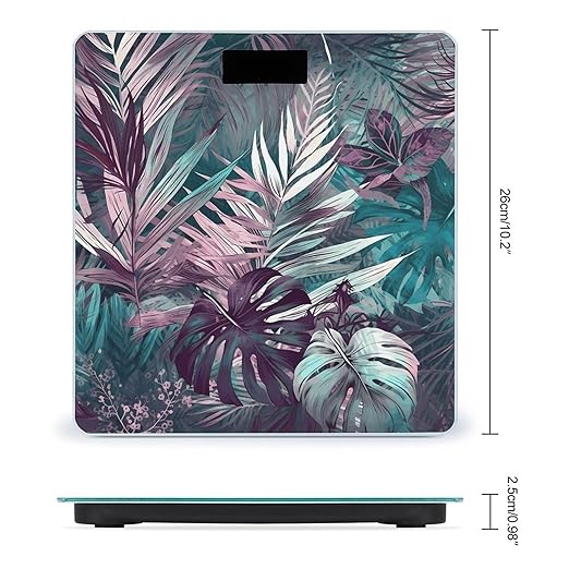 Palm Leaf Pattern Scale for Body Weight Digital Bathroom Scale Accurate Smart Weight Scales with Large Display Weighing Machine High Precision Scales