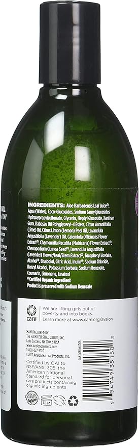 Avalon Organic Botanicals Bath &amp Shower Gel Lavender 12 oz