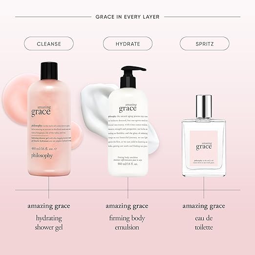 philosophy amazing grace hydrating bath &amp shower gels - efficiently cleanses soothes &amp comforts dry skin - vegan formula