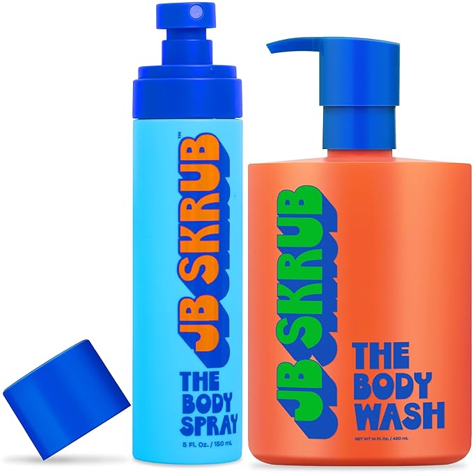 JB SKRUB Body Spray and Body Wash for Teen Boys Tweens and Kids with Citrus Scent - Conquer Funk Banish Smell and Freshen Up