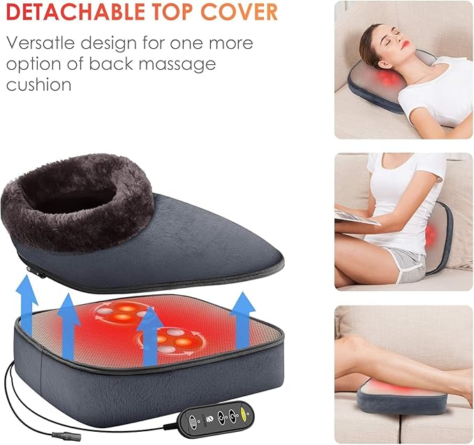 COMFIER Shiatsu Foot Massager with Heat- Kneading Back Massager with Heating Pad Heated Foot Warmer Electric Feet Massager Machine for Plantar FasciitisNeuropathy Stress Relief
