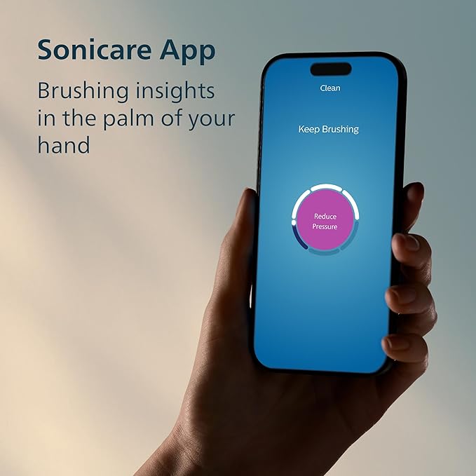Philips Sonicare 6500 Series Electric Toothbrush - Next-Generation Sonicare Technology Pressure Sensor 9 Brushing Settings SmarTimer BrushPacer 21-Day Runtime Travel Case White HX7410/10
