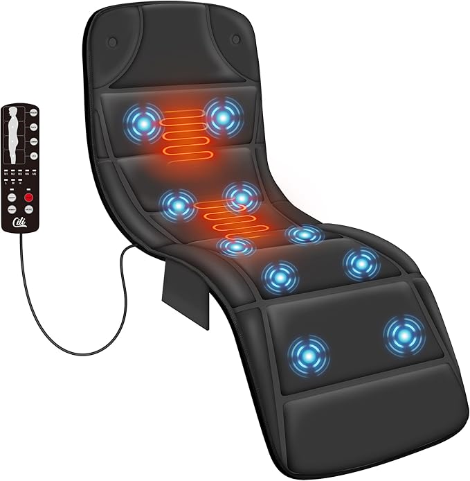 CILI Massage Mat Full BodyMassager Chair Pad10 Vibration Motors &amp 5 Massage ModesBack Massager for BedMassage Mattress Pad for BackHeating Pad with Auto Shut Off